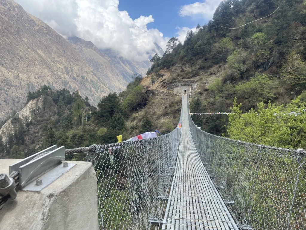 5 Things You Should Know About the Manaslu Trek 4 Himalayan view from the suspension bridge on the trail from Lho to Shyala.